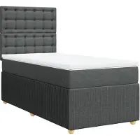 vidaXL Boxspring met matras stof donkergrijs 100x200 cm