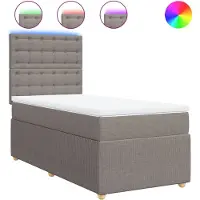 vidaXL Boxspringbed met matras, taupekleurig, 100x200 cm, met stoffen bekleding