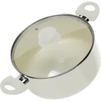Coock Kookpan met deksel - 5000ml - Inductie Pan - Speciale Anti-Aanbak Coating - Kookpot met Ergonomische Koudgrepen - Gerecycled Aluminium Kookpotten - Wit - Inclusief E-book