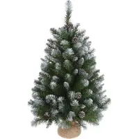 Triumph tree Mini Kunstkerstboom Empress Spruce Besneeuwd Met Versiering Op Jute Voet D 46 H 60 Cm