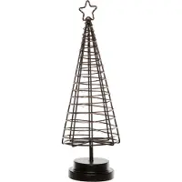 Intratuin Kerstfiguur Decoratieboom Zwart / Koper D 11 H 36 Cm Met 60 LED Lampjes Warm Wit