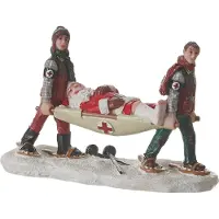 Luville Kerstdorpminiatuur Kerstman Skiongeluk 11 X 4 X 7 Cm