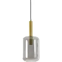 Light & Living Hanglamp Ø22x52 cm LEKAR antiek brons+smoke glas
