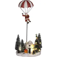 Luville Kerstdorpminiatuur Parachute Kerstman Bo 13 X 12,5 X 29 Cm