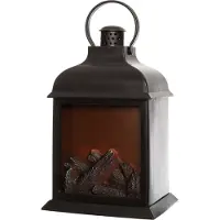 Annas collection Kerstlamp Haard Met Vlameffect 15 X 12 X 23,5 Cm Oranje