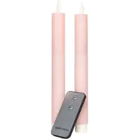 Anna's Collection Led dinerkaars 23 cm | Roze | Bewegende vlam | 2 stuks