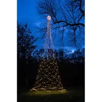 Anna's Collection Vlaggenmast Kerstboom Met Paal Met 836 Lampjes Extra Warm H 5 M
