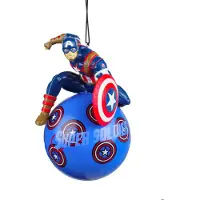 Kurt S. Adler Marvel Kerstbal Captain America 3D Blauw / Rood 12 X 7 Cm