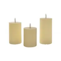Annas collection B.O. 3Pcs 3D Wick Ivory Ribbel Candle kaars 7,5X1012,515 cm Rusti Anna's Collection