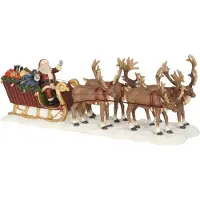 Luville Kerstdorpminiatuur Kerstman Met Slee 21 X 6,5 X 8 Cm