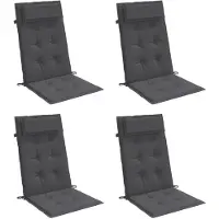 vidaXL Stoelkussens 4 st hoge rug oxford stof antracietkleurig