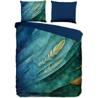 Pure dekbedovertrek Neva veren - blauw - microvezel - 200x220