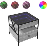 vidaXL Salontafel met Infinity LED 50x50x51 cm grijs sonoma eikenkleur