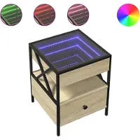 vidaXL Nachtkastje met Infinity LED 40x40x51 cm sonoma eikenkleurig