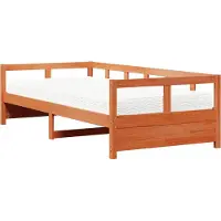 vidaXL Slaapbank met matras 90x200 cm massief grenenhout wasbruin