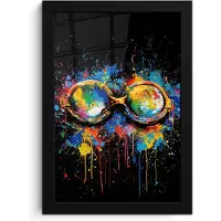 PosterMonkey Poster in lijst - Fotolijst 20x30 cm - Posters - Graffiti - Sport - Zwemmen - Zwembril - Posterlijst zwart - Wanddecoratie tienerkamer - Kamer decoratie voor tieners - Tiener jeugdkamer accessoires