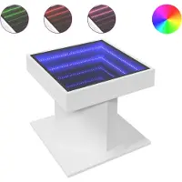vidaXL Salontafel met LED 50x50x45 cm bewerkt hout wit