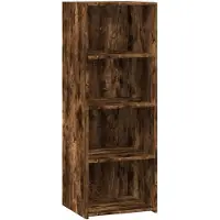 vidaXL Hoge kast 45x41x124 cm bewerkt hout gerookt eikenkleurig