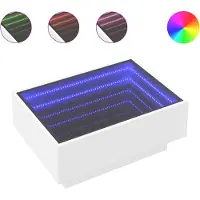 vidaXL Salontafel met LED 70x50x30 cm bewerkt hout wit