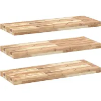 vidaXL Wandschappen 3 st zwevend 100x30x4 cm onbehandeld acaciahout