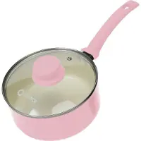 Coock Steelpan met deksel Inductie - 2500ml - Speciale Anti-Aanbak Coating - Sauspan met Ergonomische Koudgrepen - Gerecycled Aluminium - Roze/Wit - Inclusief E-book