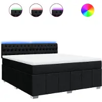 vidaXL Boxspringbed met matras, zwart, 180x200 cm, gestoffeerd