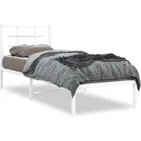 vidaXL Bedframe met hoofdbord metaal wit 80x200 cm