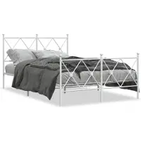 vidaXL Bedframe met hoofd- en voeteneinde metaal wit 120x200 cm