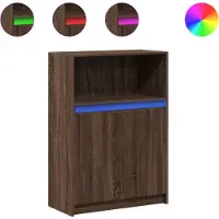 vidaXL Dressoir met LED 72x34x100 cm bewerkt hout bruin eikenkleur