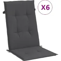 vidaXL Stoelkussens 6 st hoge rug 120x50x4 cm stof gemêleerd antraciet