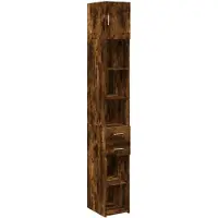 vidaXL Opbergkast smal 30x42,5x225 cm bewerkt hout gerookt eikenkleur