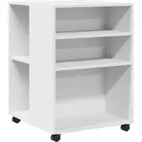 vidaXL Bijzettafel met wieltjes 55x60x78 bewerkt hout wit