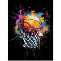 PosterMonkey Poster 90x120 cm - Graffiti - Sport - Basketbal - Basket - Posters - Wanddecoratie tienerkamer - Kamer decoratie voor tieners - Tiener jeugdkamer accessoires