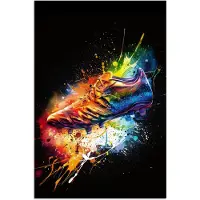 PosterMonkey Poster 80x120 cm - Graffiti - Sport - Voetbal - Schoen - Verf - Posters - Wanddecoratie tienerkamer - Kamer decoratie voor tieners - Tiener jeugdkamer accessoires