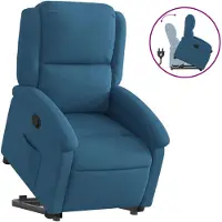 Natur24 Sta-opstoel fluweel blauw