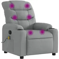 vidaXL Massagestoel verstelbaar stof lichtgrijs
