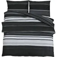vidaXL Dekbedovertrekset 200x200 cm katoen zwart en wit