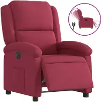 vidaXL Fauteuil verstelbaar elektrisch stof wijnrood
