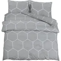 vidaXL Beddengoedset, grijs, 135x200 cm, katoen