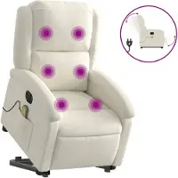 vidaXL Sta-op-massagestoel elektrisch verstelbaar fluweel crèmekleurig
