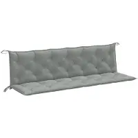 vidaXL Tuinbankkussens 2 st 200x50x7 cm stof gemêleerd lichtgrijs