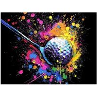 PosterMonkey Poster 40x30 cm - Graffiti - Sport - Golf - Golfclub - Posters - Wanddecoratie tienerkamer - Kamer decoratie voor tieners - Tiener jeugdkamer accessoires