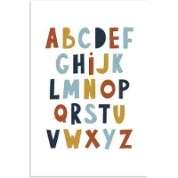 PosterMonkey Poster 40x60 cm - Alfabet - Educatief - Letters leren voor kinderen - Kleuren - Posters - Kamer decoratie accessoires - Wanddecoratie kinderkamer - Muurdecoratie babykamer