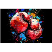 PosterMonkey Poster 180x120 cm - Graffiti - Sport - Boksen - Bokshandschoenen - Posters - Wanddecoratie tienerkamer - Kamer decoratie voor tieners - Tiener jeugdkamer accessoires