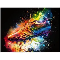PosterMonkey Poster 160x120 cm - Graffiti - Sport - Voetbal - Schoen - Verf - Posters - Wanddecoratie tienerkamer - Kamer decoratie voor tieners - Tiener jeugdkamer accessoires