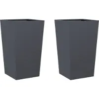 vidaXL Plantenbakken 2 st 45x45x75 cm staal antracietkleurig
