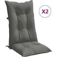 vidaXL Stoelkussens 2 st hoge rug 120x50x7 cm stof donkergrijs