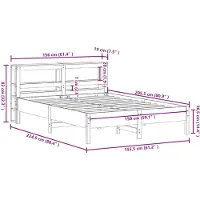 vidaXL Massief houten bed zonder matras, wit, 150x200 cm, van grenenhout