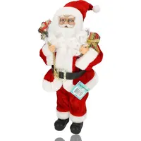 Discountershop Kerstman Pop Rood - Kerstman met Muts - Kerstversiering voor Kerst 2024