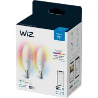 WiZ Connected WiZ Ampoule Bougie - Lumière Blanche et Colorée - E14 - Lot de 2
